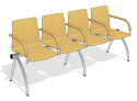 sh_Cadeira Espera 4L_CALMK0264 - Calm Four Seater Armed Beam